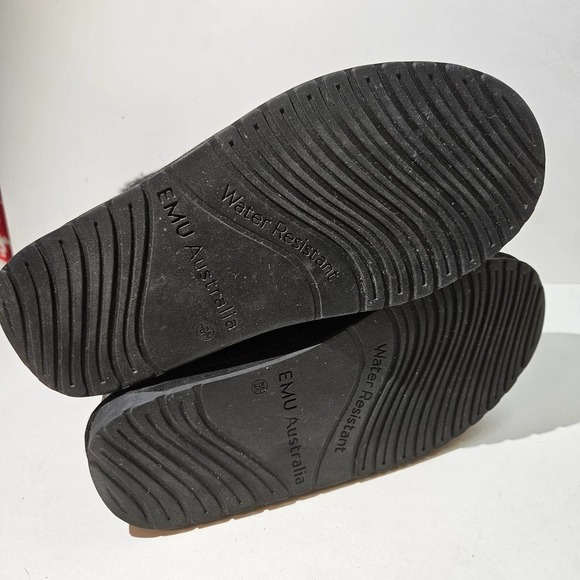 EMU Australia Shearling Boots Lace Up Soft Suede Leather Women's 6 Black - Picture 9 of 10